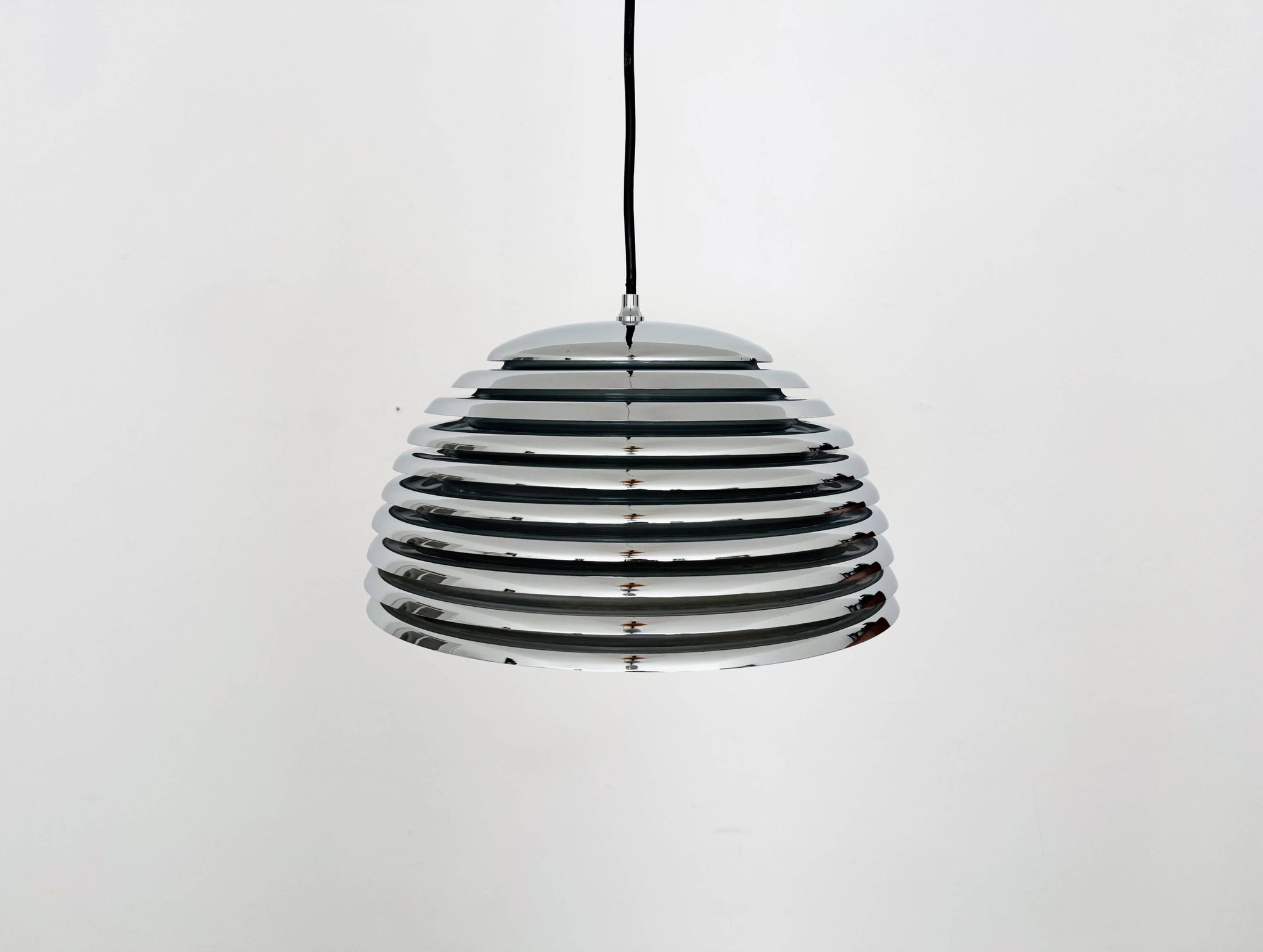 Chromed 1970s Pendant Lamp by Kazuo Motozawa for Staff