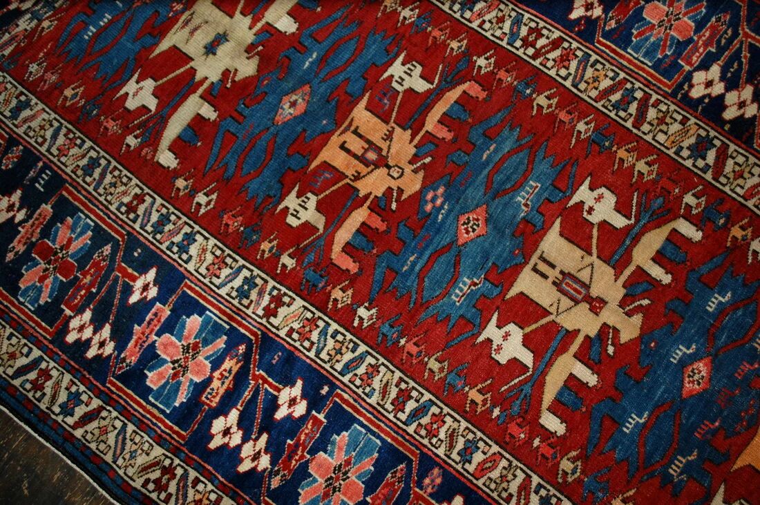 Handmade antique Caucasian Shirvan rug 134cm x 271cm 1880s - 1B491