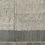 Tapis vintage en laine fait main vert cendré 4x7 nuances, 129x217Cm SK 34947