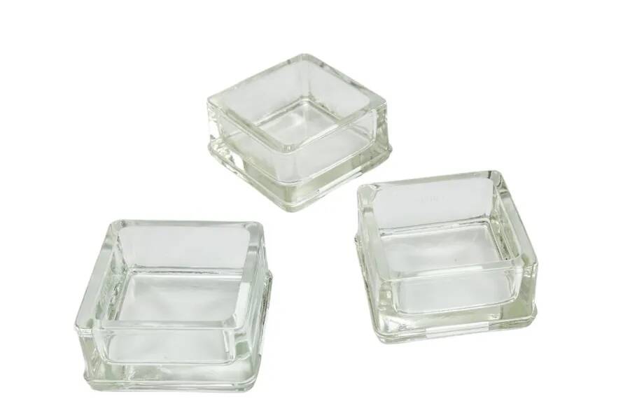 Set of 3 vide poche glass containers by Le Corbusier and Perriand for Lumax
