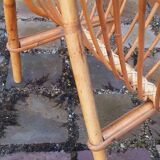 Vintage 1950s rattan magazine holder