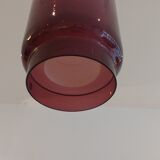 Two layered purple and white glass lamp