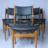 Lot de 6 chaises scandinaves pour salle à manger, tissu gris acier, facile d'entretien