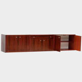 Rosewood wall mounted floating sideboard / TV cabinet / bookcase wall system unit, 1960s