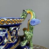 Gien earthenware vase with Renaissance decoration, 20th century.