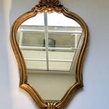 Mirror rocked carved and gilded wood 30x45cm