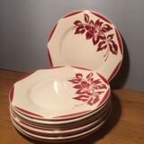 Set of 9 dinner plates Saarguemines