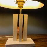 Pair of brass travertine lamp camille breesch