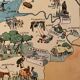 Old poster illustrated map of Normandy 1934 - JP Pinchon