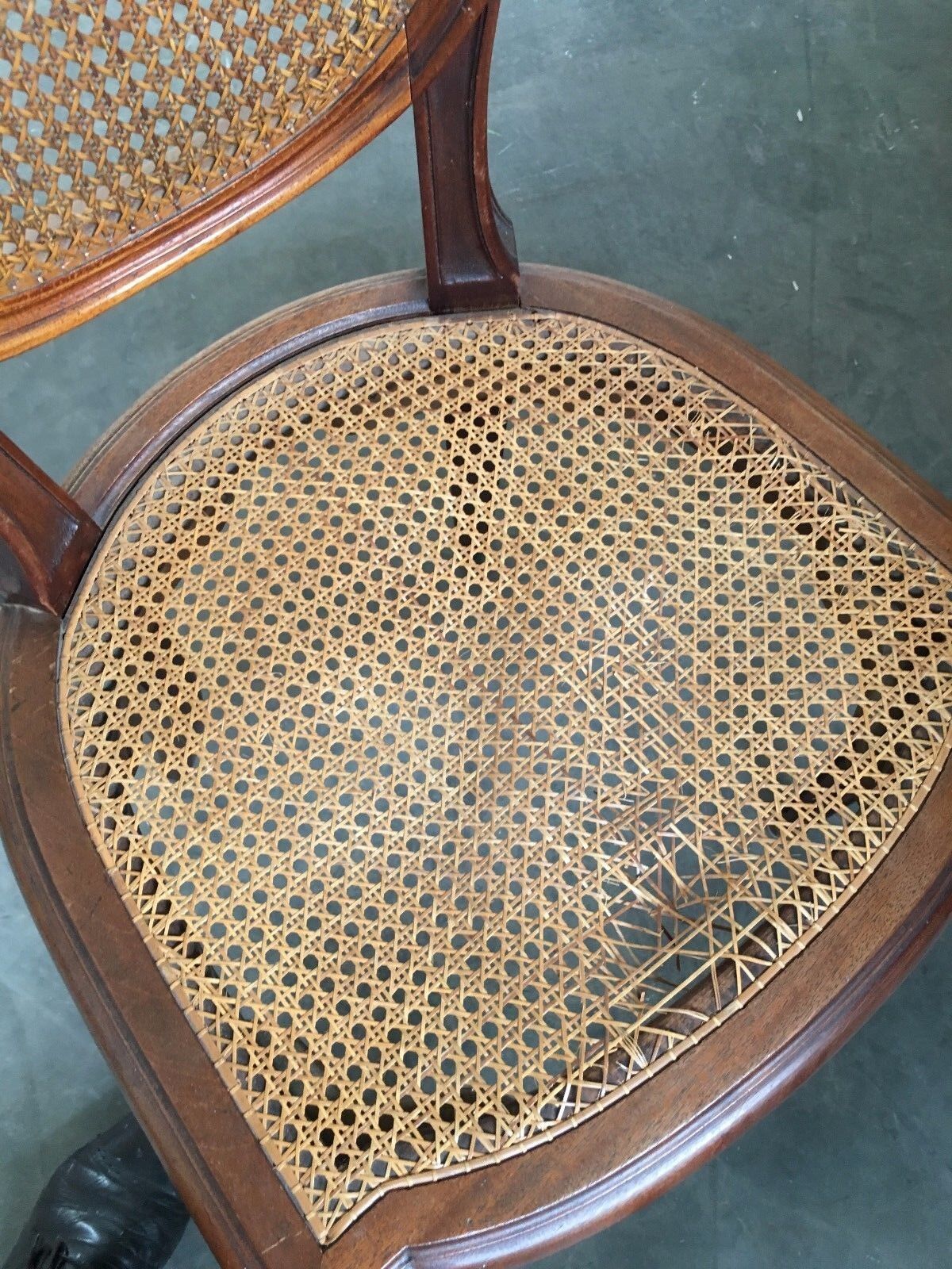 Table and six chairs in the Louis XVI style mahogany