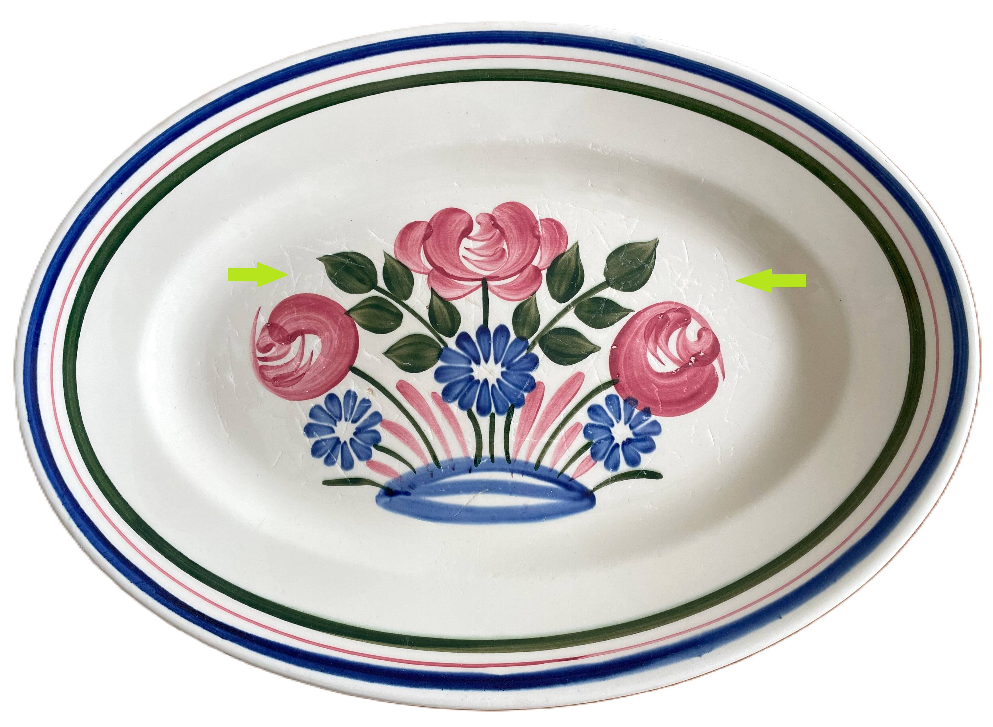 Old serving dish in Choisy-le-Roi earthenware
