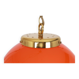 Orange glass pendant light by Peill Putzler, Germany, 1970.