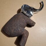 Wooden elephant bookends