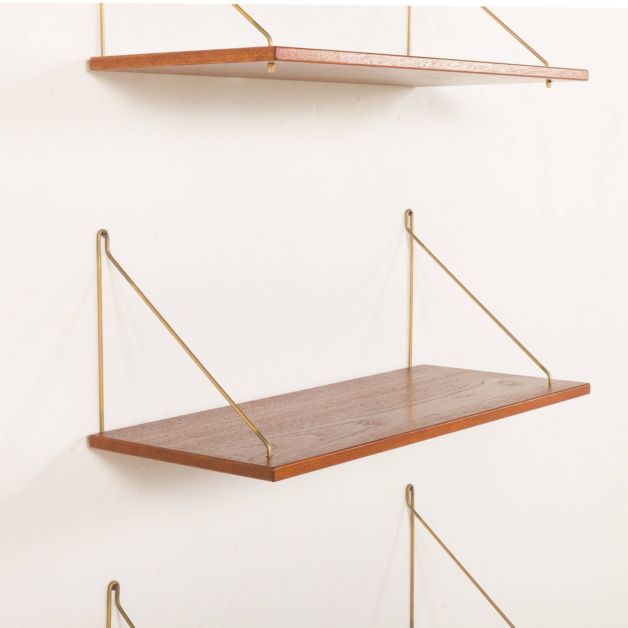 Danish mid-century floating shelves in teak, set of 3, 1960s