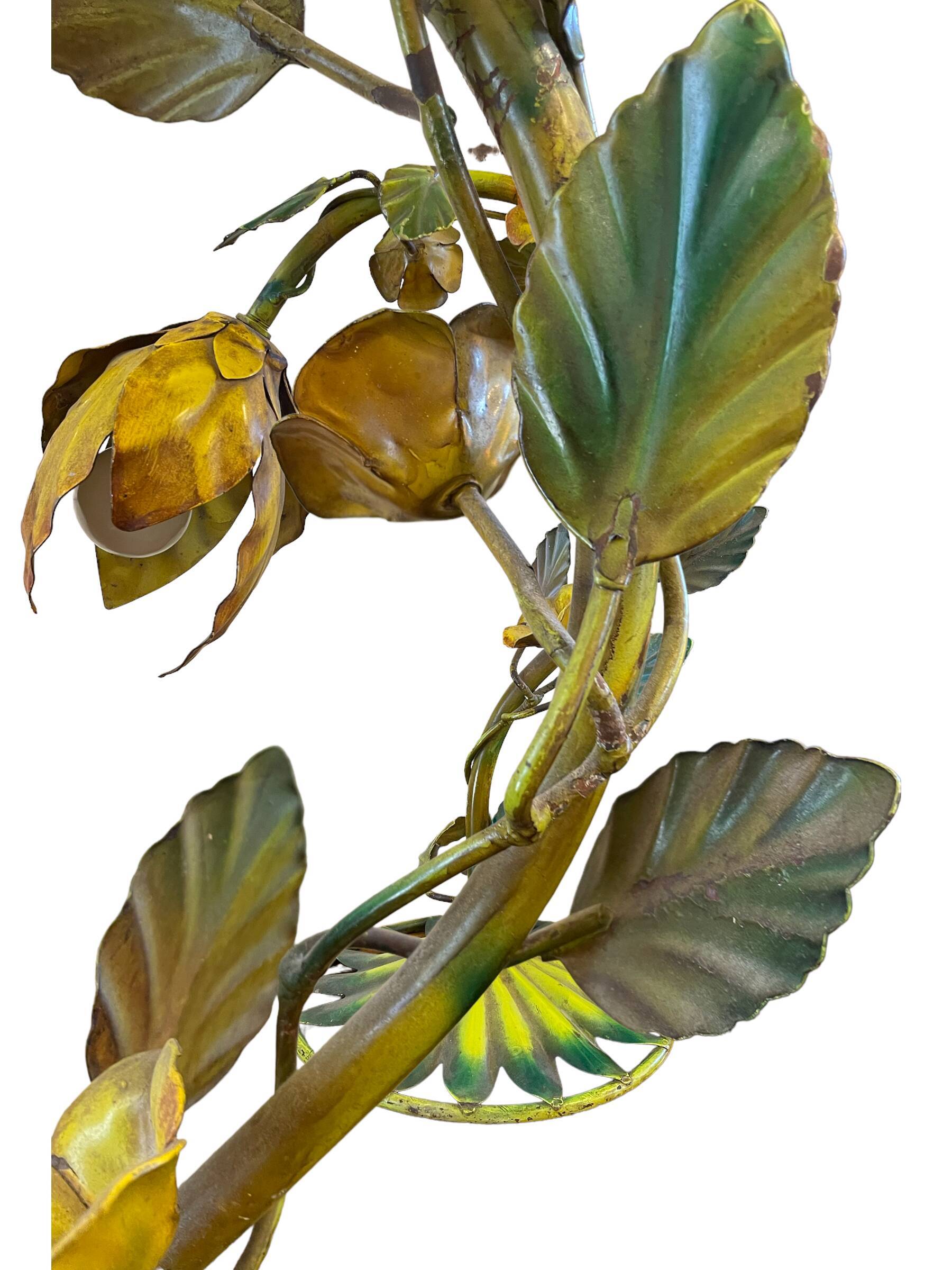 Stylized floral lamp in painted sheet