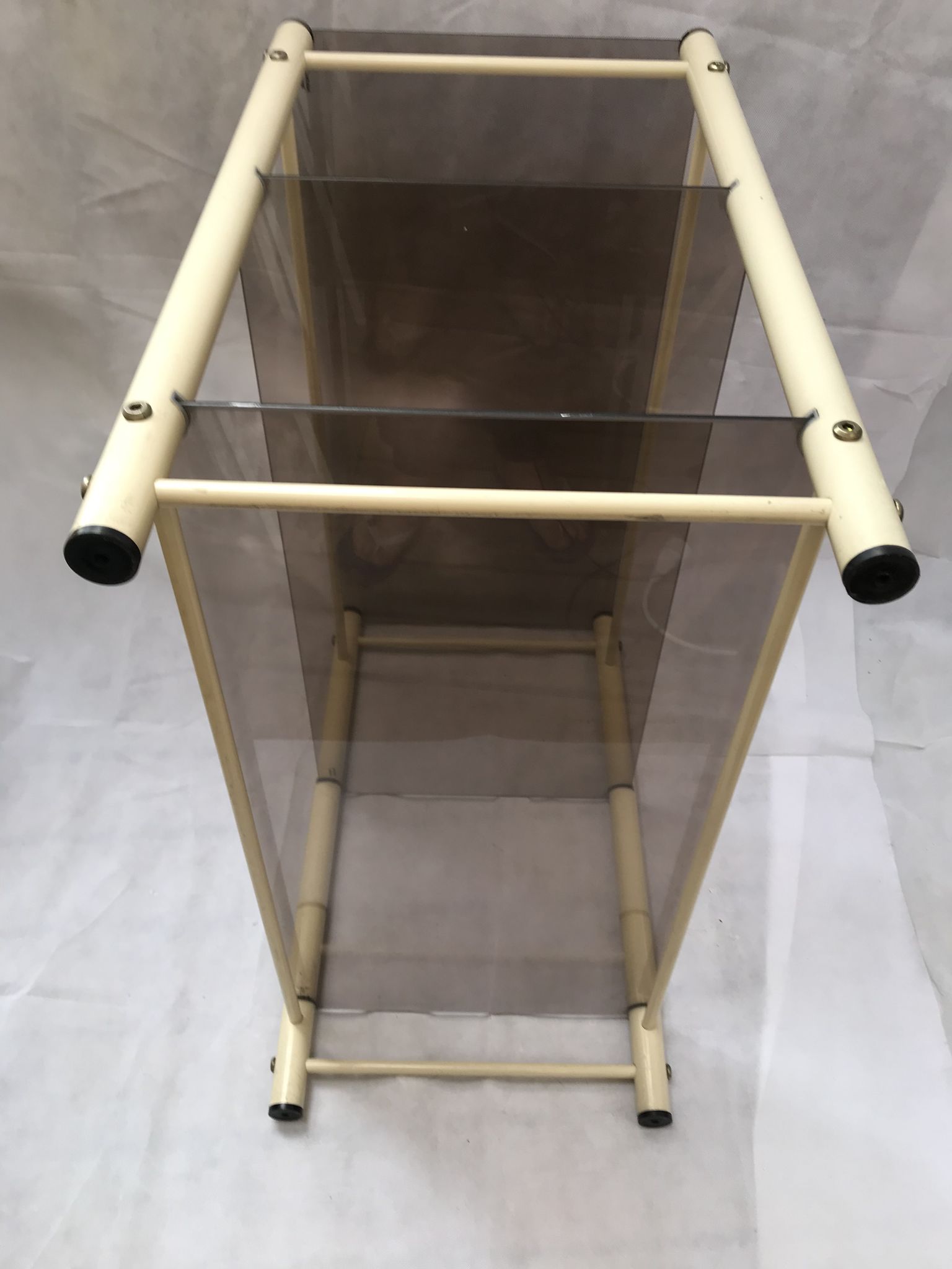 Beige metal console and smoked tempered glass Yves Boutboul