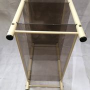 Beige metal console and smoked tempered glass Yves Boutboul