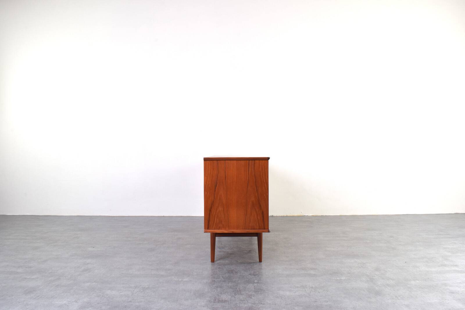 Mid-Century Op-Art Hand-Painted Teak Sideboard, 1960s
