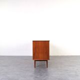 Mid-Century Op-Art Hand-Painted Teak Sideboard, 1960s