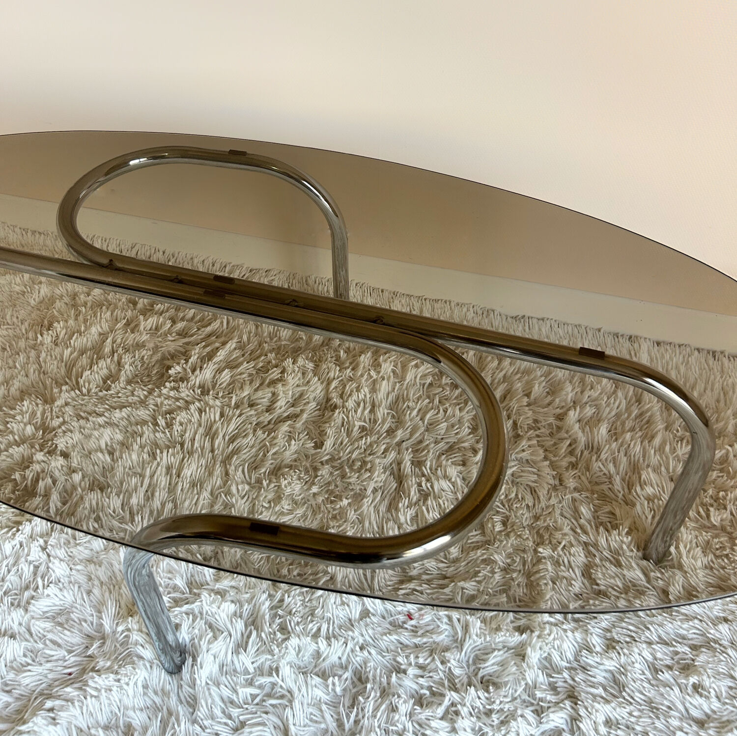 Tubular design coffee table from the 70s