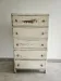 Chiffonier semainier parisien commode 5 tiroirs bois blanc vintage anc