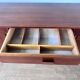 Scandinavian teak sideboard, 230 cm long, with 3 doors and 4 drawers.
