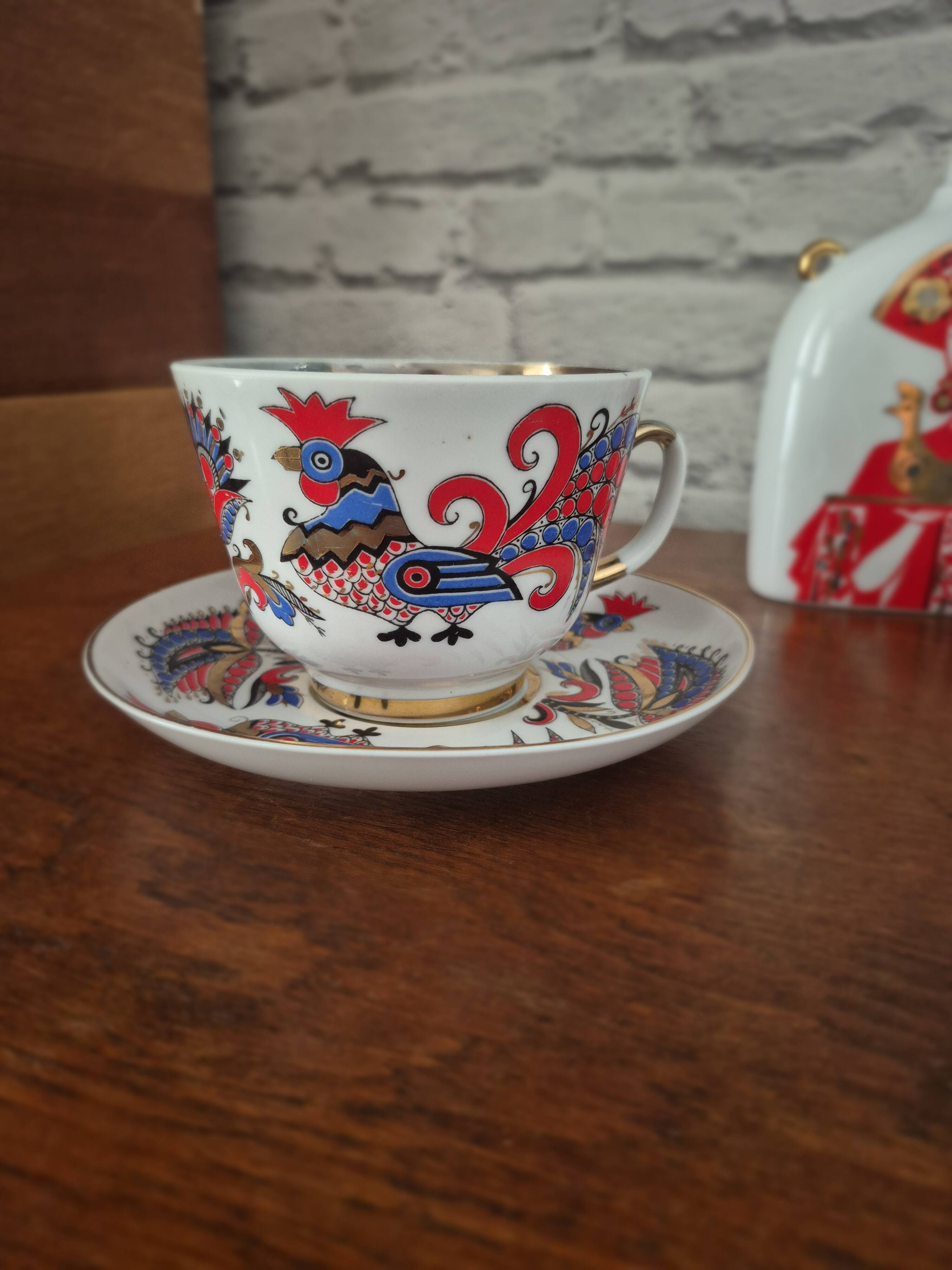 Vintage LMZ Lomonozov cup and saucer