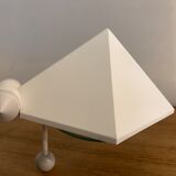 White pyramid desk lamp embnched white pyramid Lungean and Pellmann 1980