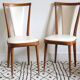 Pair of Scandinavian style wooden chairs and skaï