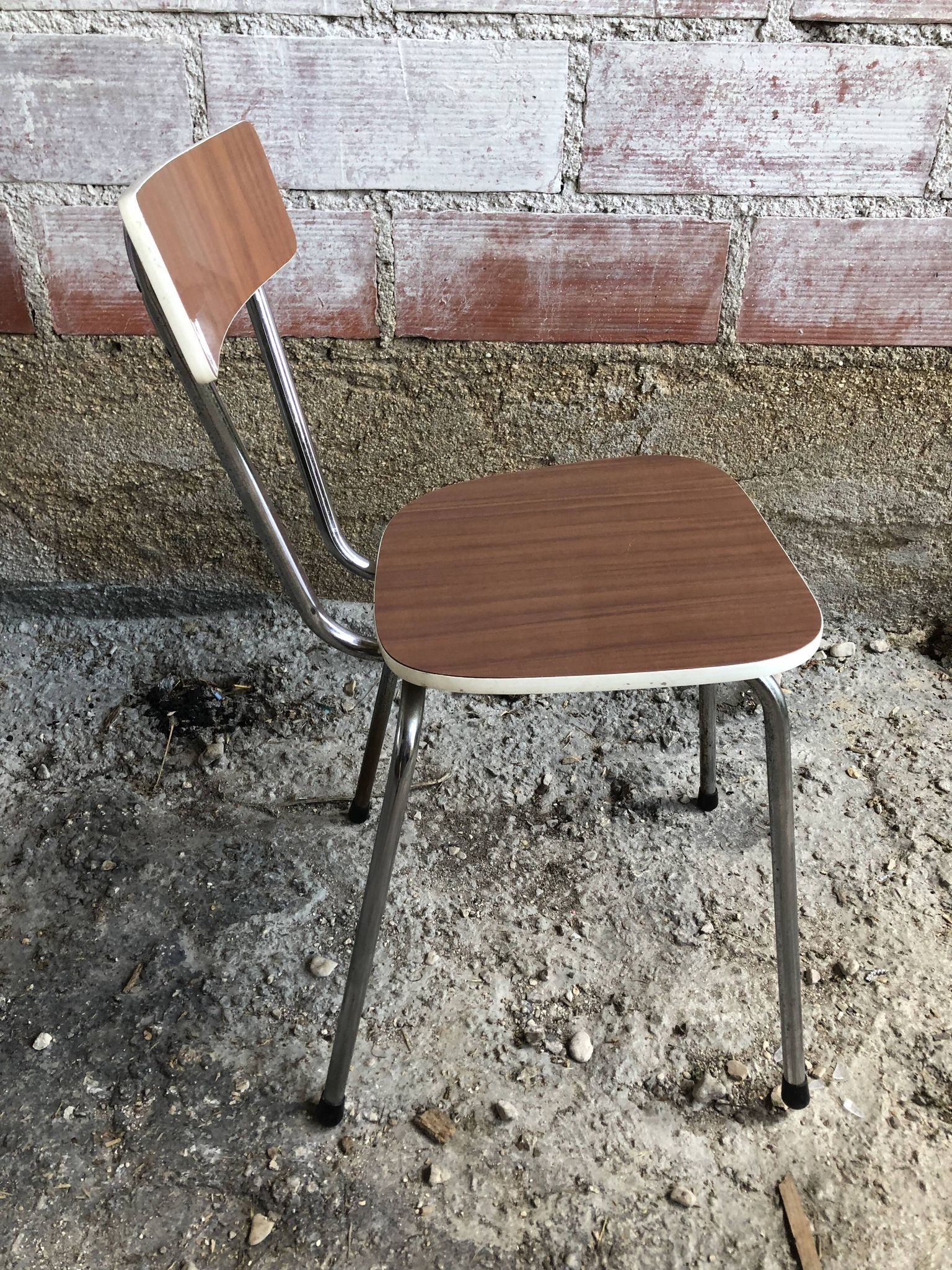 Old chair kitchen formica brown