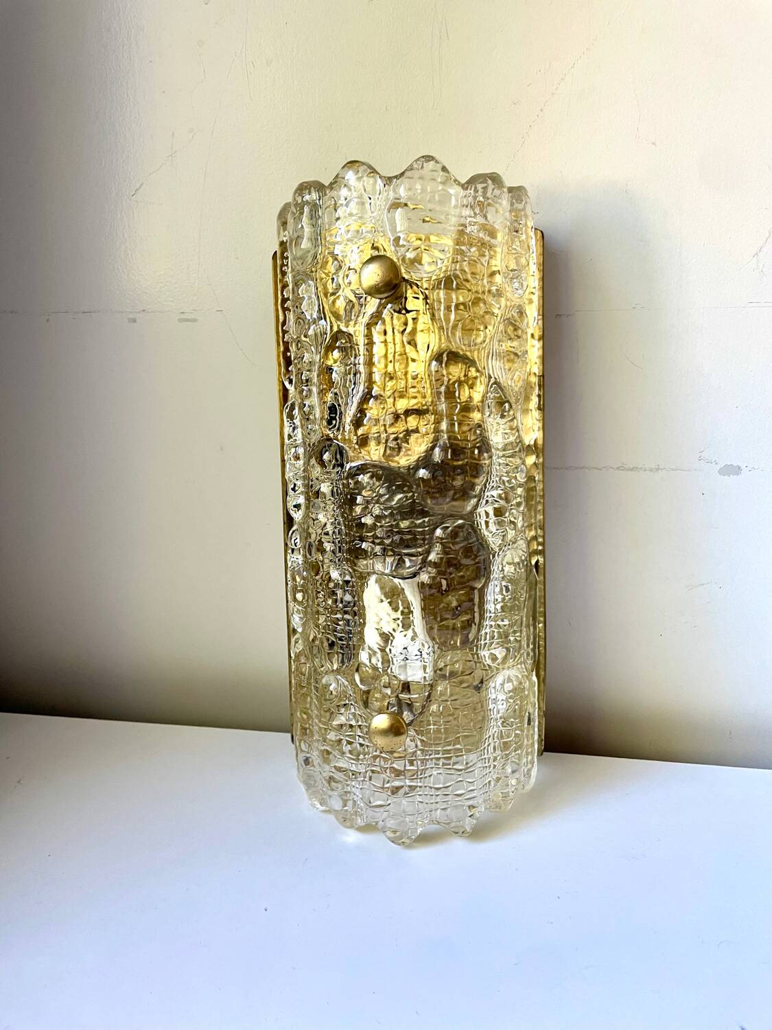 Glass & Brass wall sconces design by Carl Fagerlund for Orrefors /Lyfa