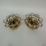 Set of 2 Palwa crystal wall lamps , 1970’s Germany