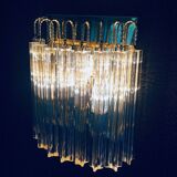 Hollywood Regency Style Glass & Brass Wall Lamp from Massive, Italy, 1980s