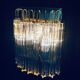 Hollywood Regency Style Glass & Brass Wall Lamp from Massive, Italy, 1980s