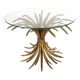 Table basse en forme de gerbe de blé dorée Hollywood Regency dans le style de Coco Chanel, années 1960.
