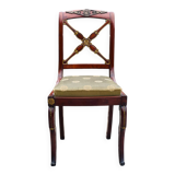 Solid mahogany chair, Restoration period, 19th century