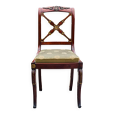 Chaise en Acajou massif Époque Restauration XIX eme siècle