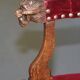 Antique Régence Bergère Armchair in Carved Oak with Lion Head Armrests
