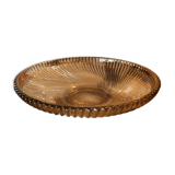 Art Deco cut or dish in smoked glass