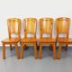 Set of 4 vintage chairs in pine from the 70s