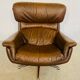 Vintage Danish mid-century leather swivel egg chair by Bramin 1970s