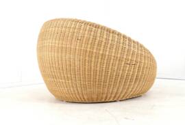 Set of 2 vintage Ikea wicker armchairs "donut"