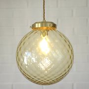 1 of 2 handblown amber glass pendant lamp redesign vintage Italian lighting