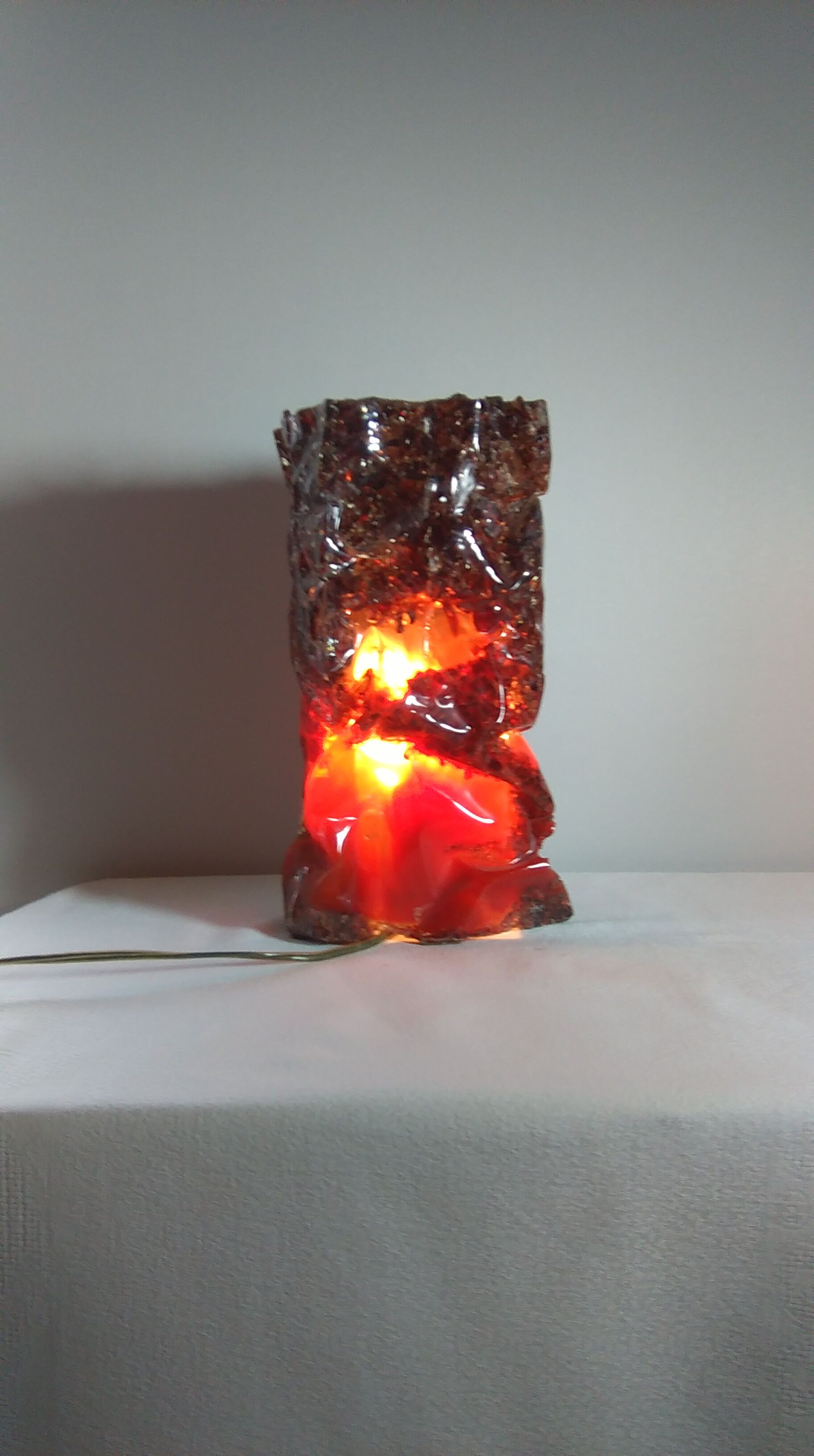 Lamp made of resin and glass 70s