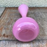 Vase opaline rose col corolle années 70 vintage