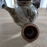 Handmade teapot in flamed stoneware