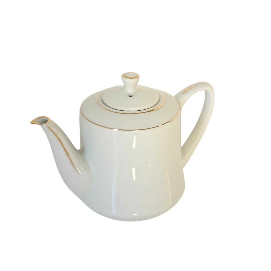 Selfish white porcelain teapot