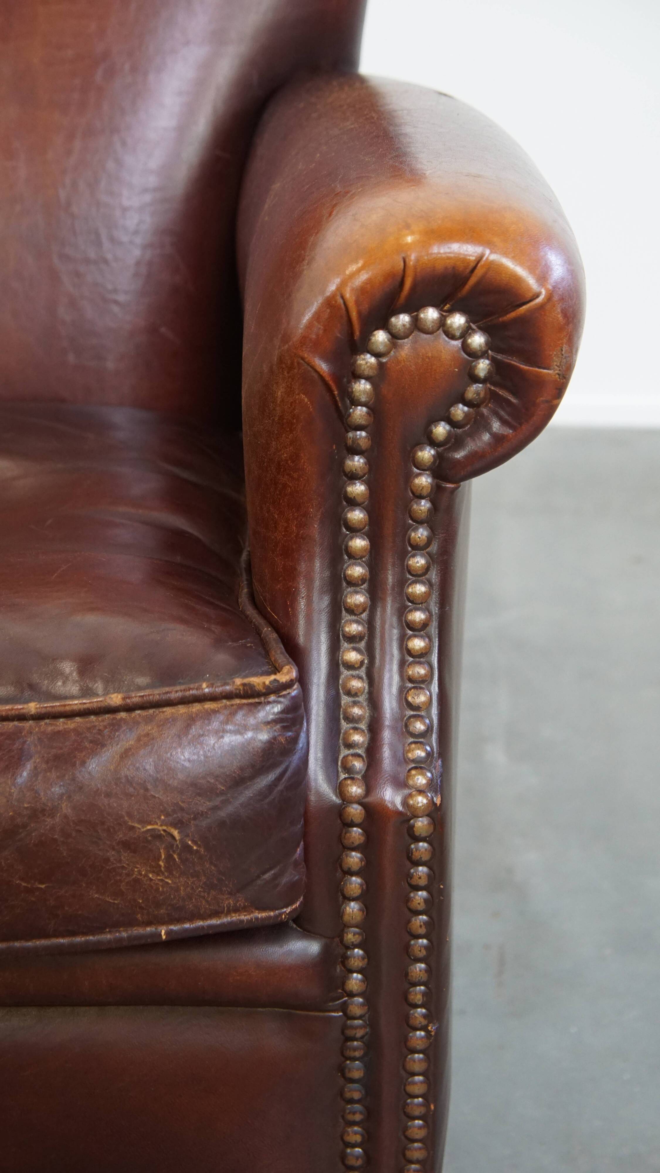 Vintage Sheepskin Leather Armchair
