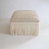 Pouf repose pieds tweed