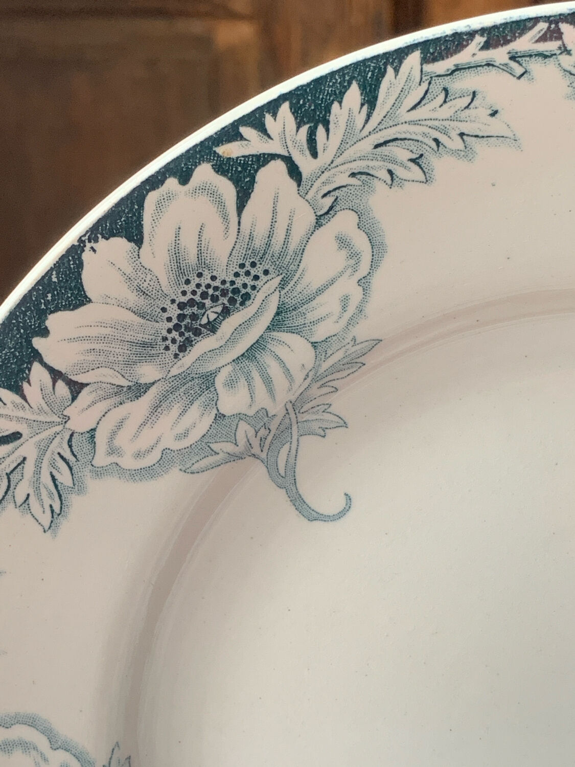 Six assiettes plates terre de fer 1900s St Amand Hamage Suzanne